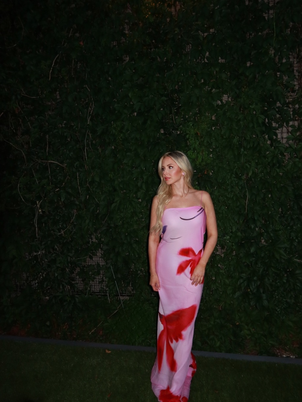 Rat & Boa Pink Maxi Dress with Red Floral Print